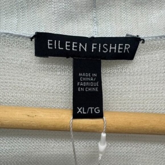 NWT Eileen Fisher Women's Sheer Aqua Linen Shape Cartigan $268 - Sz XL - Picture 10 of 11